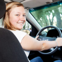 Teenage girl driving