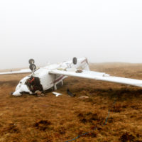Plane crashes near mountain