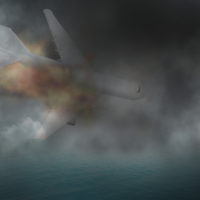 A plane up in flames A plane up in flames