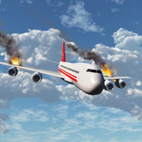 Plane on fire while in air